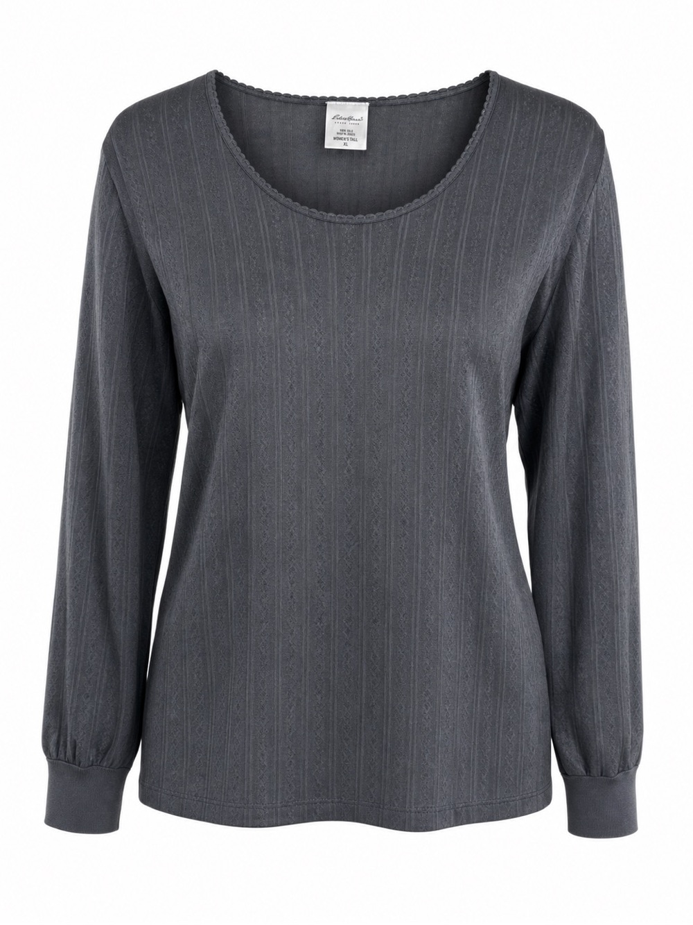Eddie Bauer 100% Silk Long Sleeve Top Black Women Tall XL Romantic Lightweight